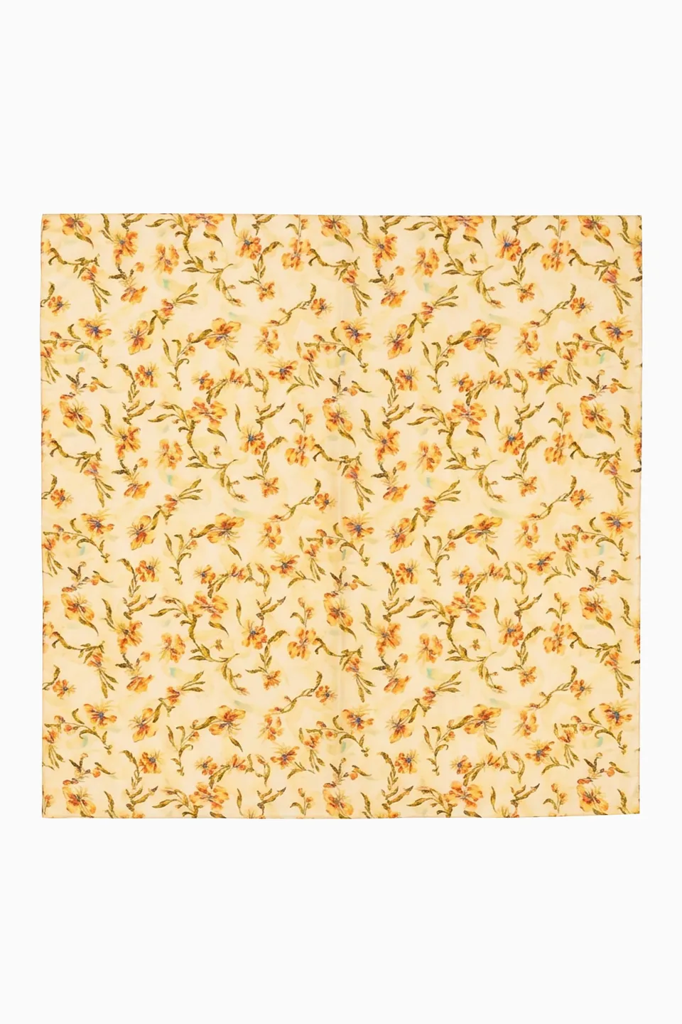 Ulla Johnson Chiara carré soie Citrus fleurs 120 cm