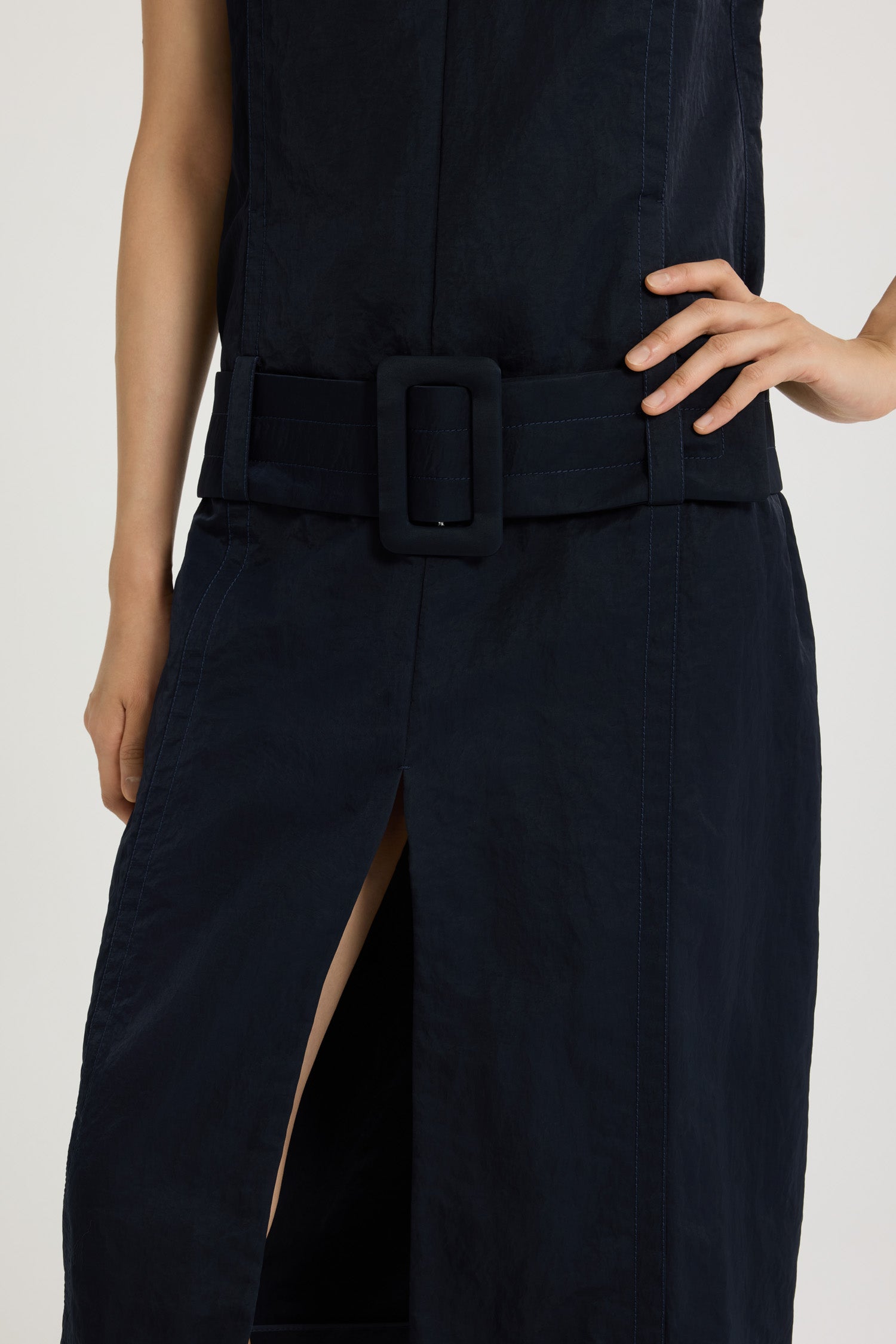 Patou P25DR1660204699N robe midi nylon Navy Black