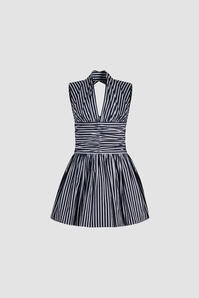 Patou P25DR17601905066 robe mini Navy Stripes coton bio