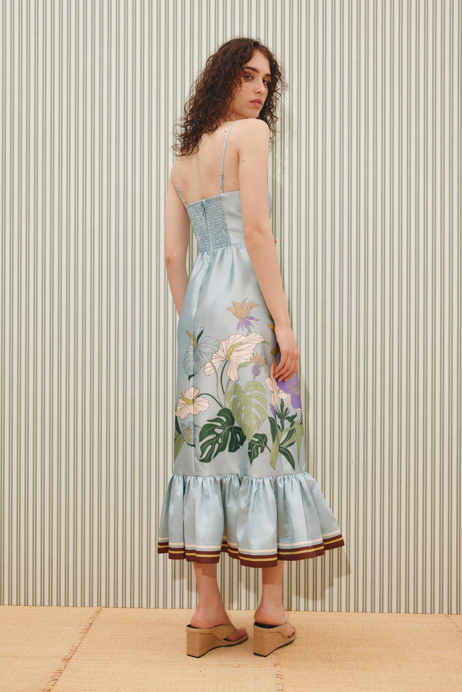 Alemais Alfie robe midi polyester recyclé à poches