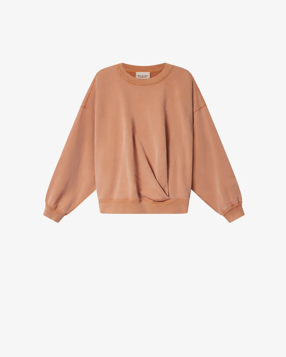 Isabel Marant Sauria sweatshirt coton orange drapé logo dos