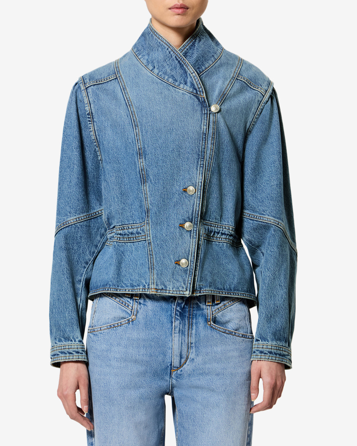 Isabel Marant Dolie veste bleu clair coupe courte