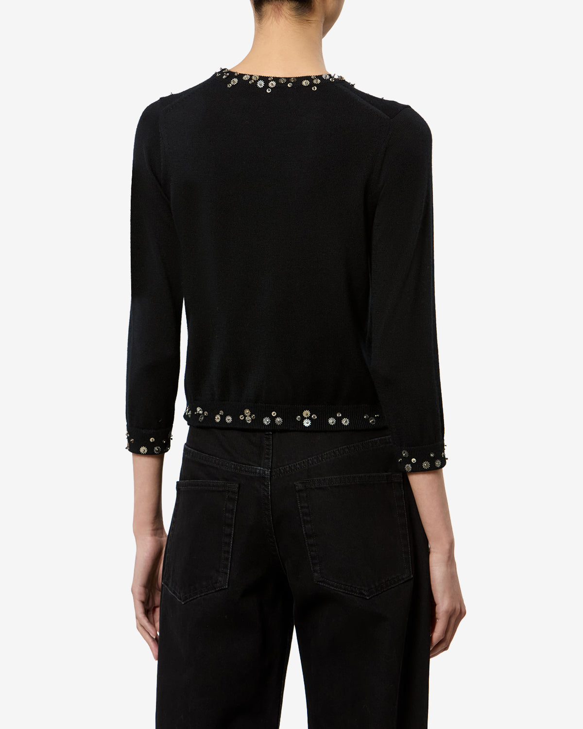 Isabel Marant Amaria cardigan soie noir sequins