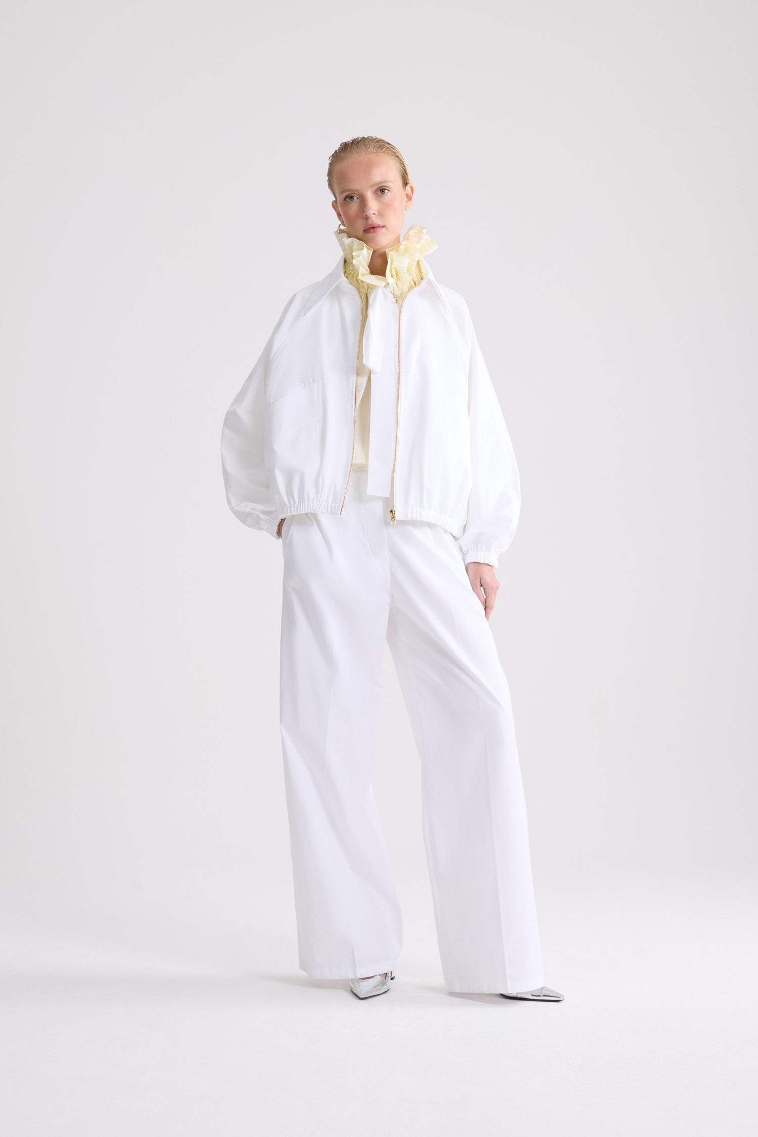 Patou OU049 P26OU0490244001W veste coton bio blanche zip
