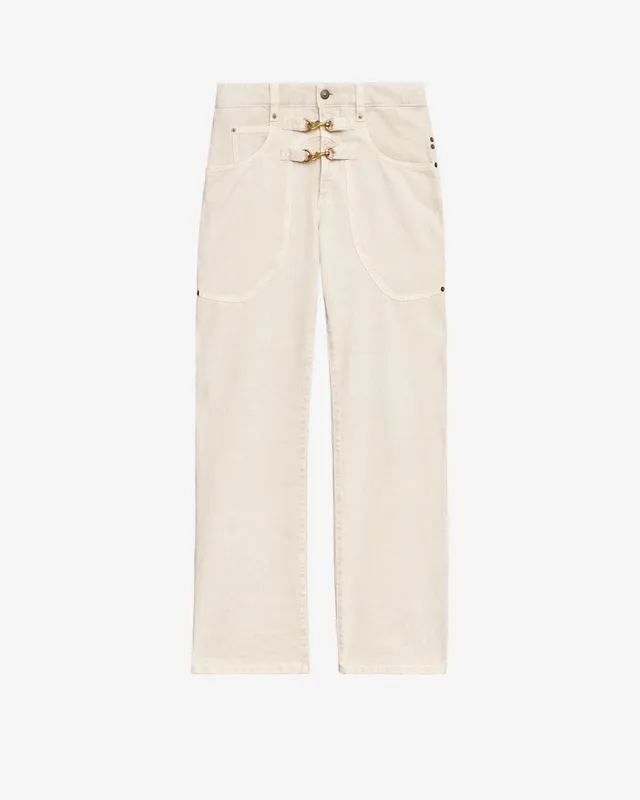 Isabel Marant Brinley jean droit écru taille haute