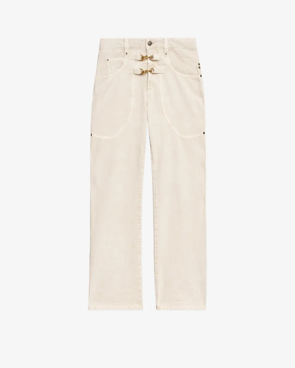 Isabel Marant Brinley jean droit écru taille haute