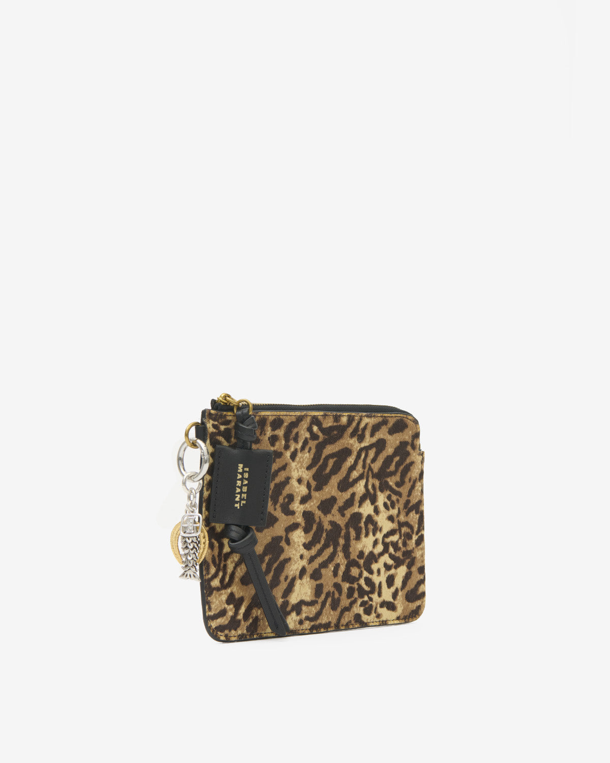 Isabel Marant Oskan pochette fauve cuir zèbre 20 cm