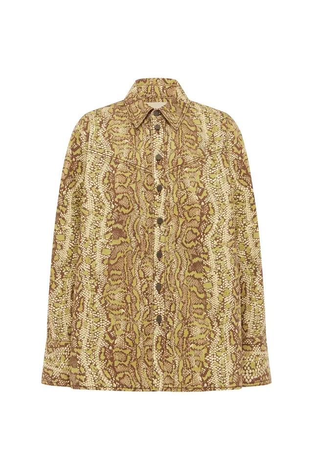 Alemaïs Boa veste en jean coton animal