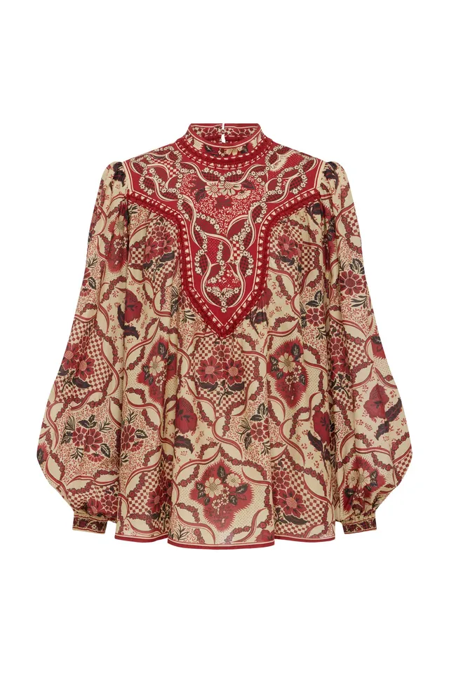 Alemaïs Kenny blouse viscose lin floral