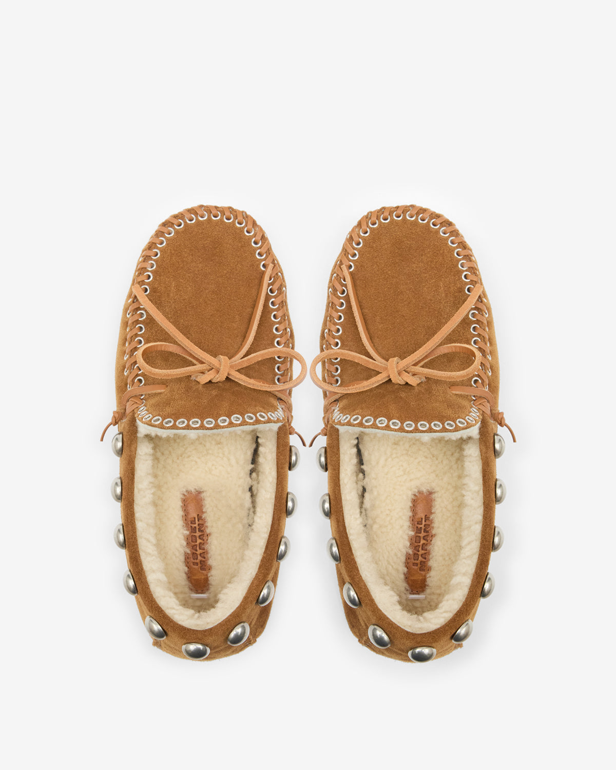 Isabel Marant Fitza mocassins cuir cognac shearling