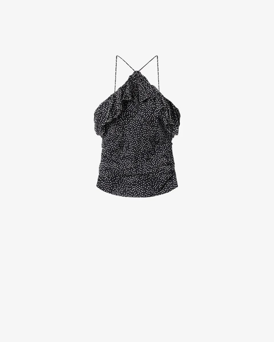 Isabel Marant Djimia HT0900FA-D3J03E top pois noir écru