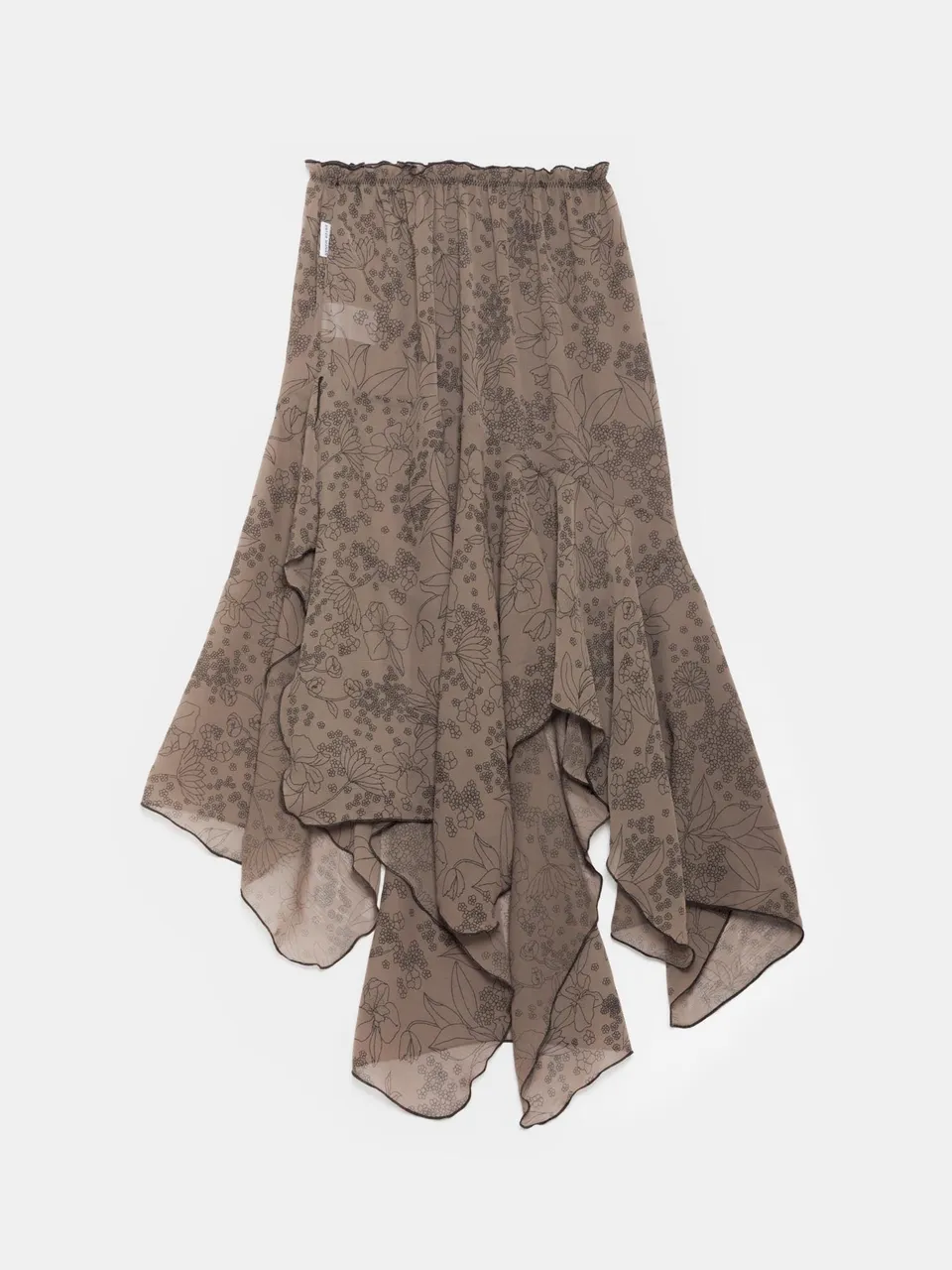 Ester Manas Taupe Floral Asymmetric Skirt jupe marron