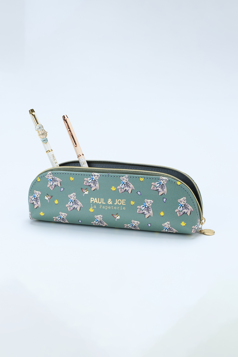 PAUL & JOE Maroquinerie Petite trousse verte oursons cuir