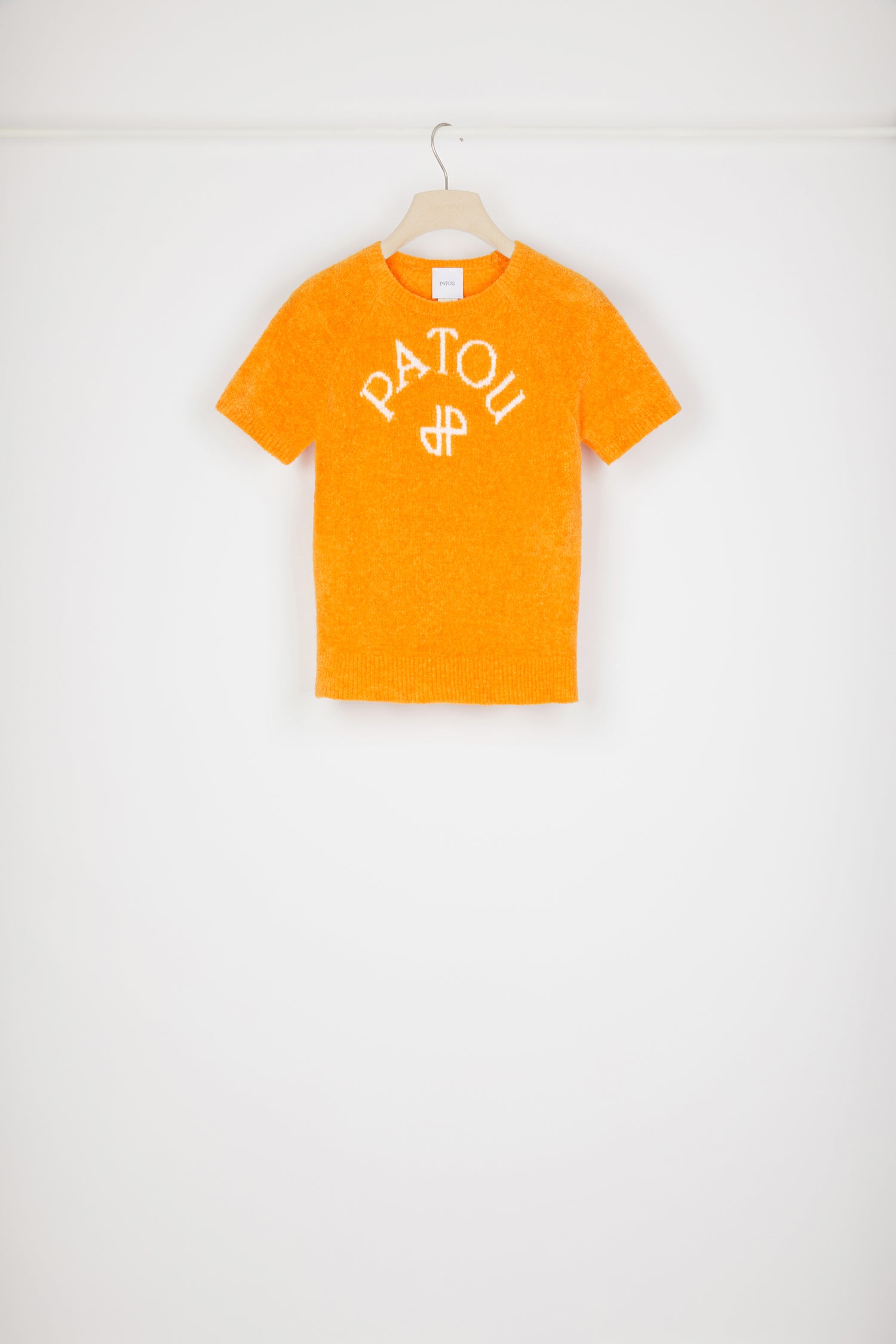 Patou P23KN0688061215M top maille coton bio orange logo