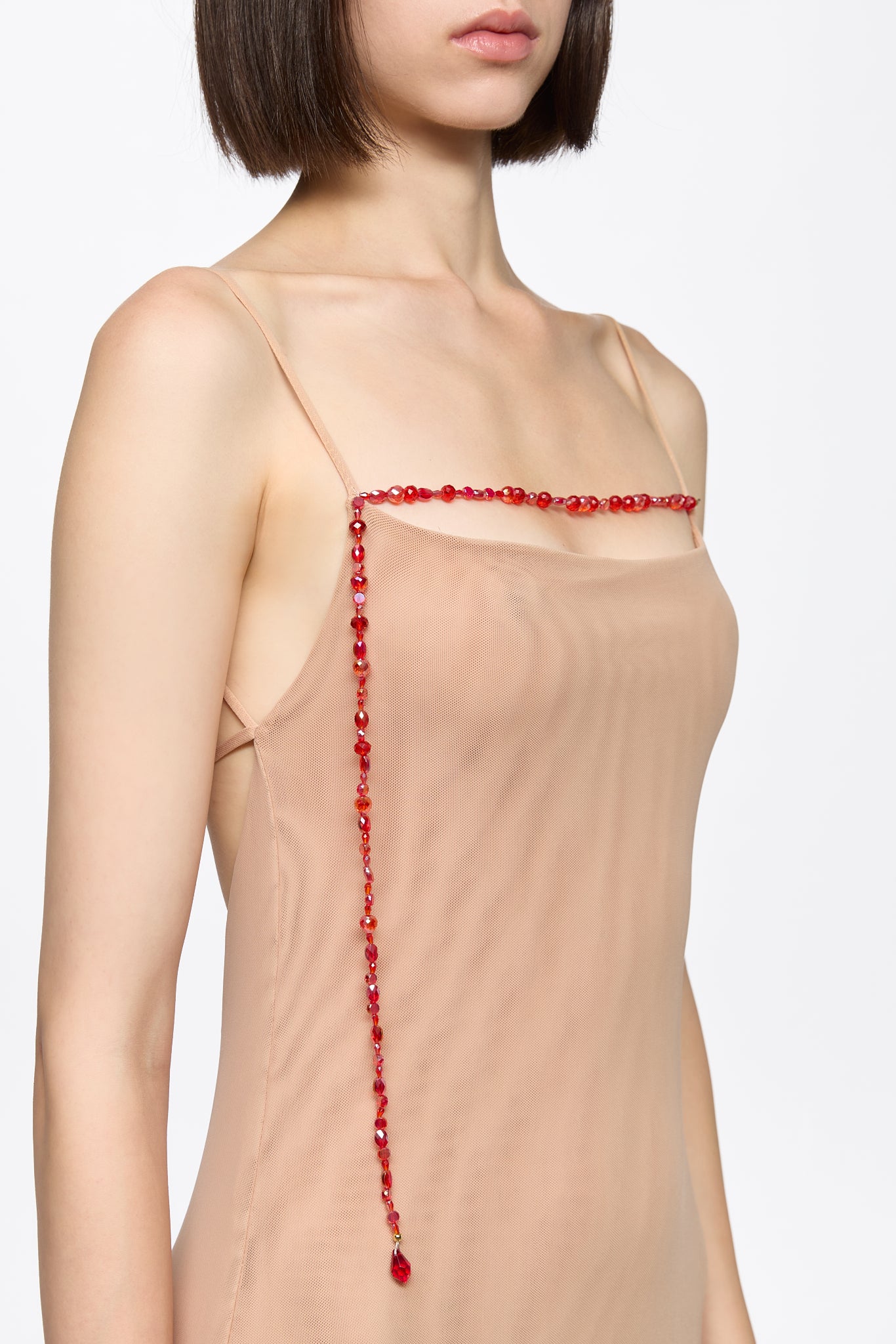 ATU Body Couture robe Tulle slip dress tulle cristal longue