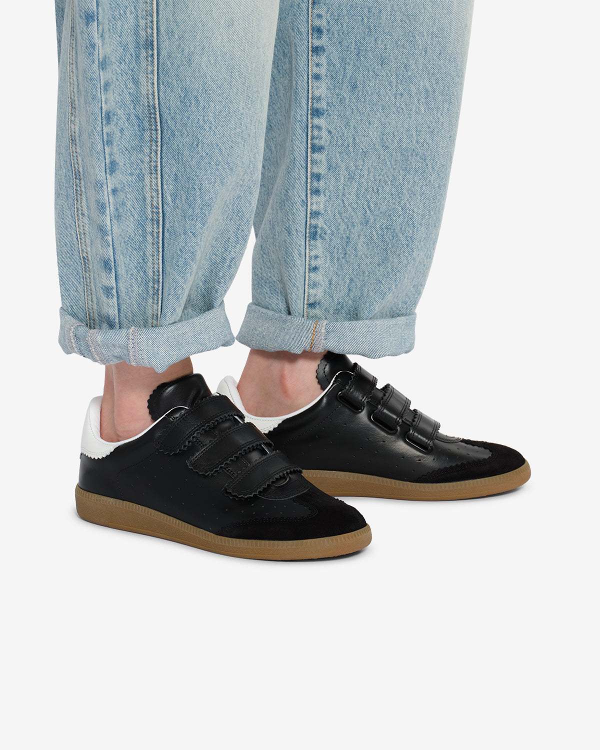 Isabel Marant Beth baskets cuir noir velcro