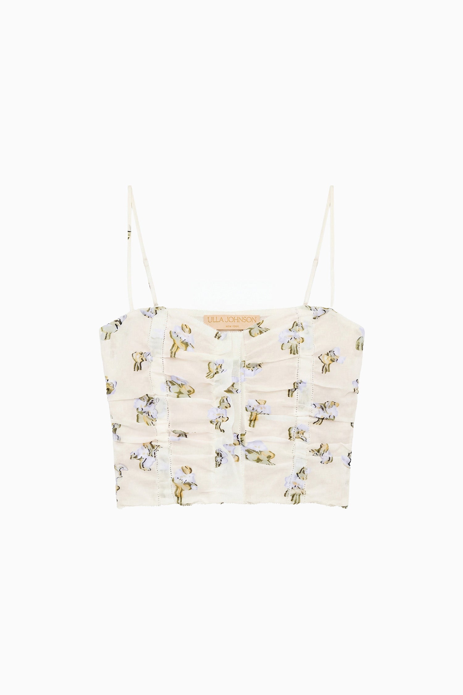Ulla Johnson Sylvette haut bustier Violet Leaf crop