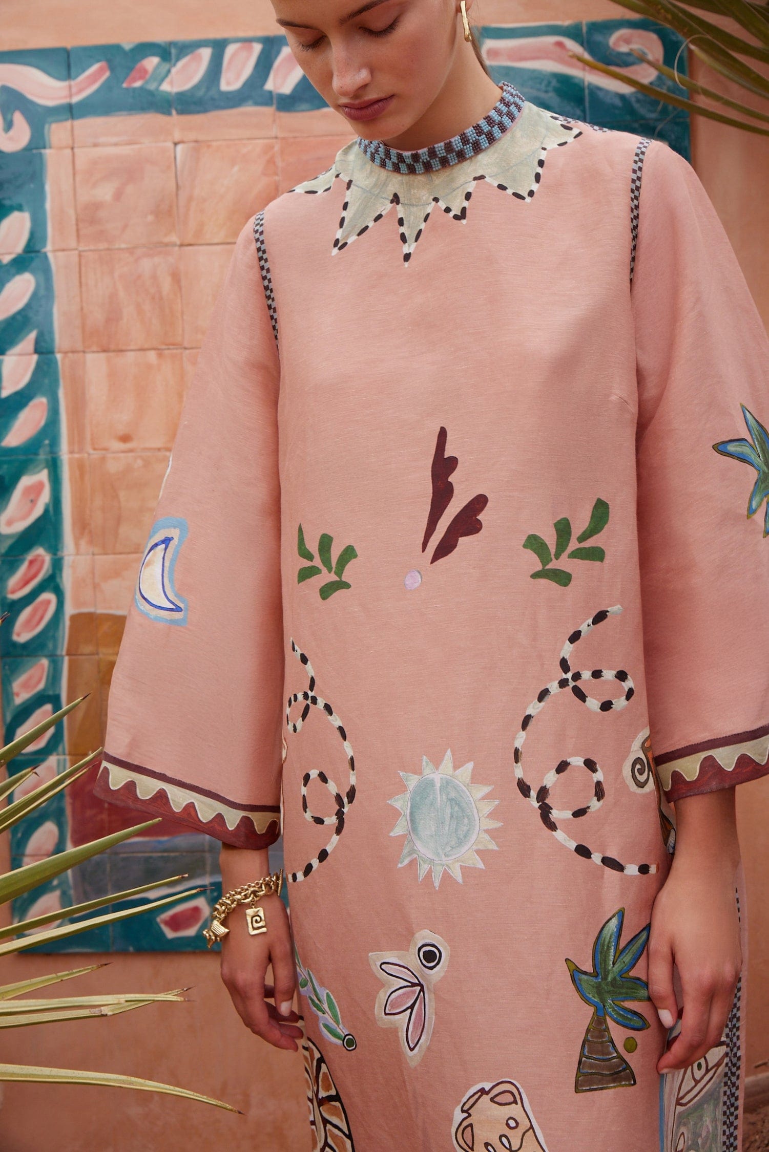 Alemäis Laurence robe midi lin soie imprimée