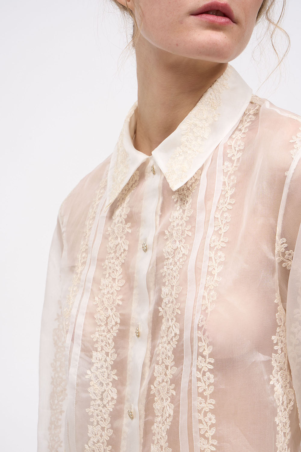 Paul & Joe Chemise Clochette organza soie brodée