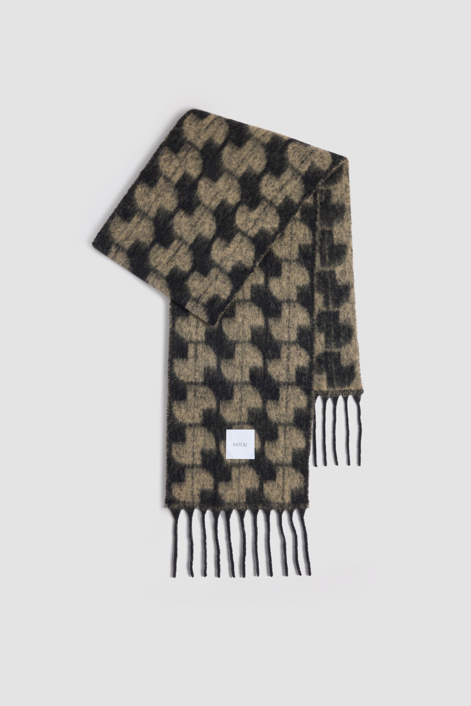 Patou JP AC0720198911B echarpe baby alpaga noir marron