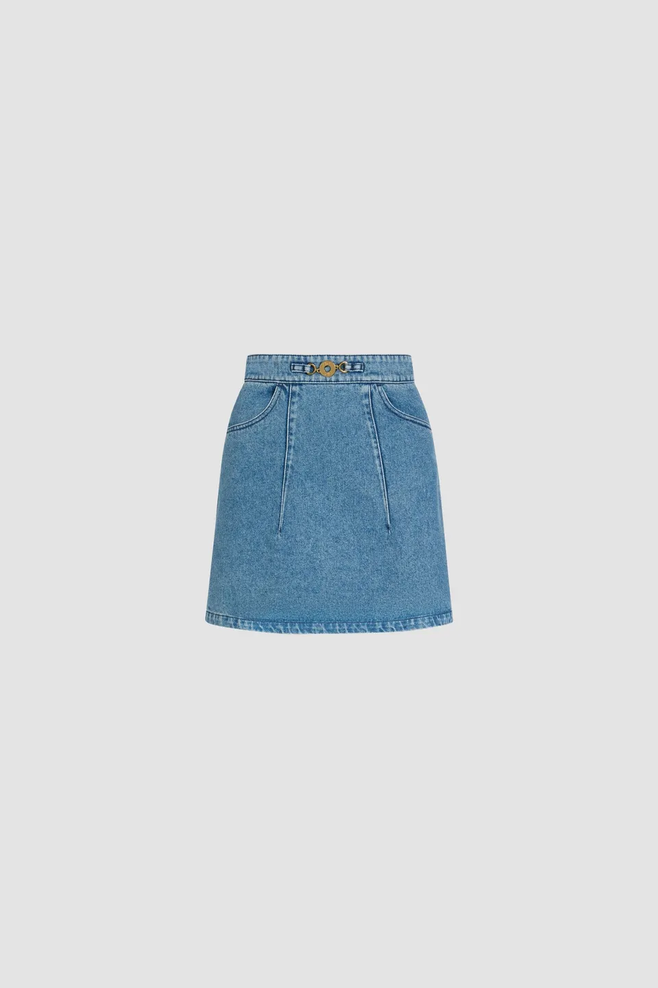 Patou SK042 jupe mini trapèze jean bleu heritage