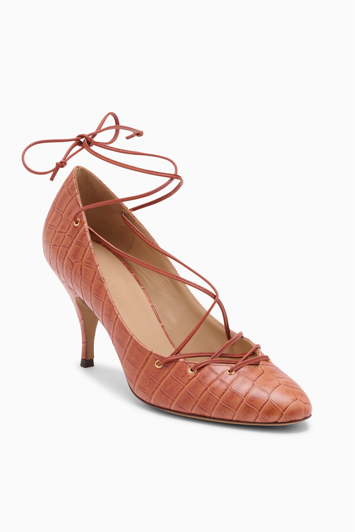 Ulla Johnson Lola escarpins cuir marron talon 75