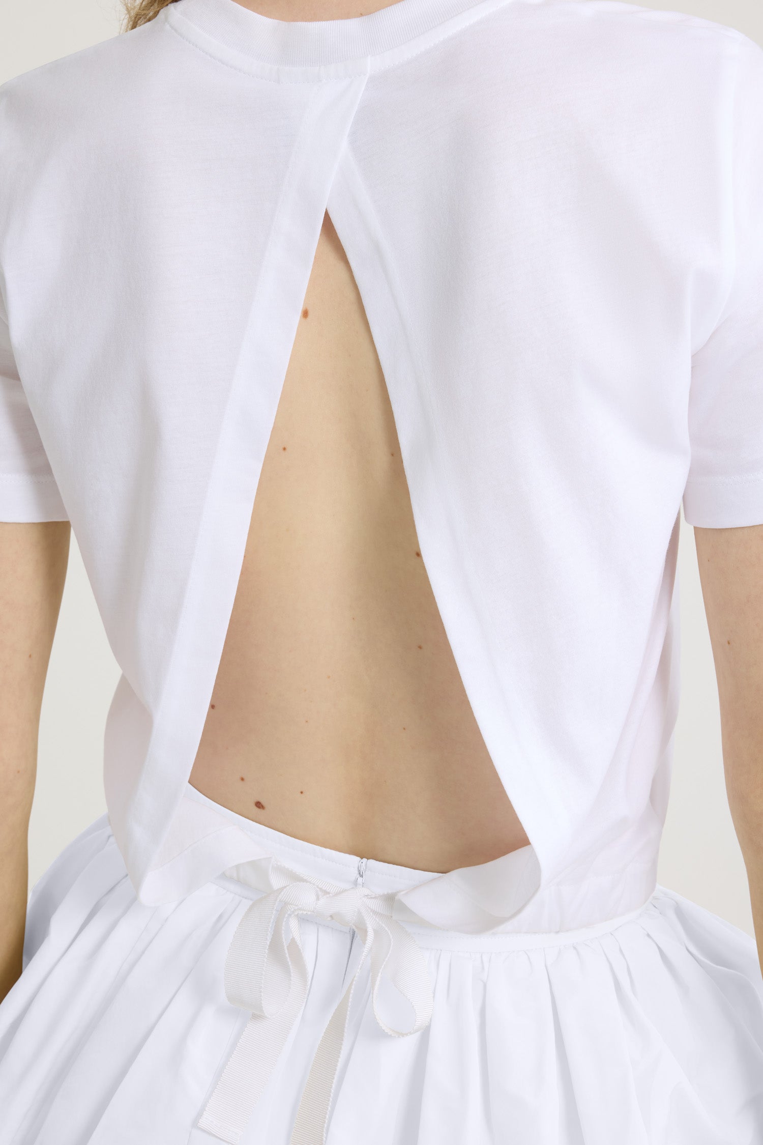 Patou P25JE1509999001W t-shirt coton White dos ouvert