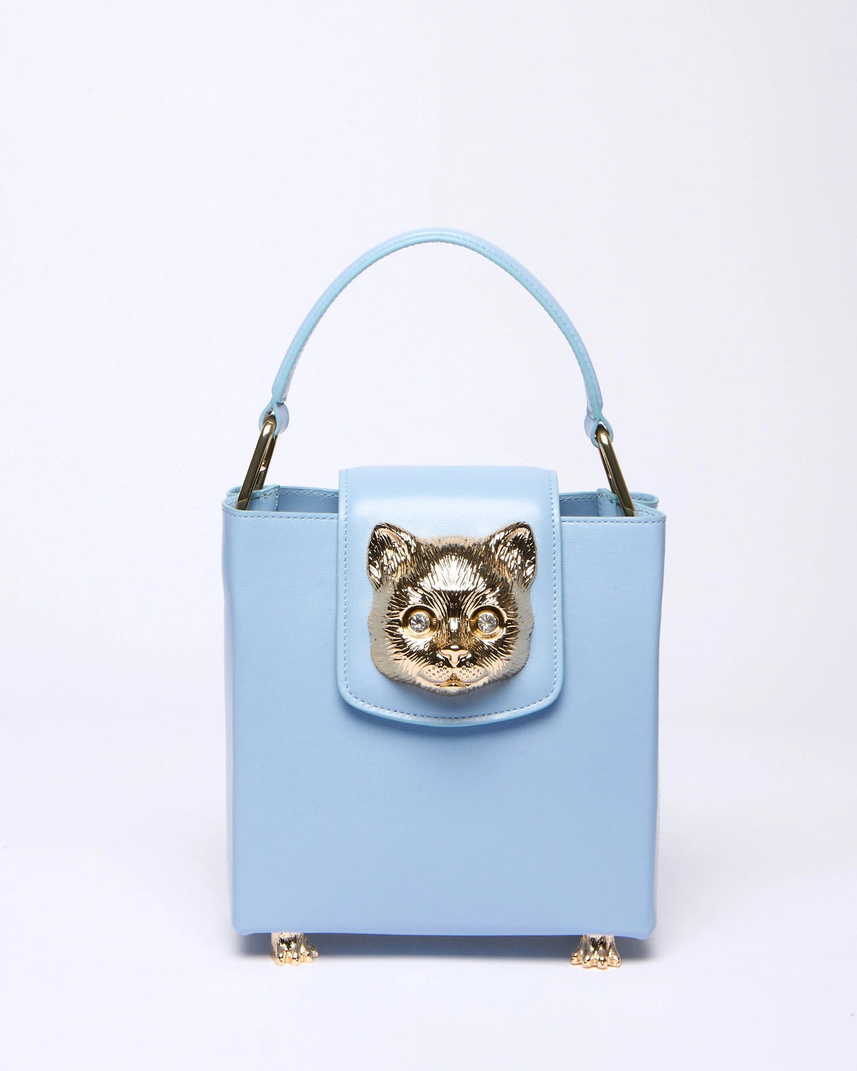 Paul & Joe Charlotte sac cuir bleu tête de chat 17,5 cm