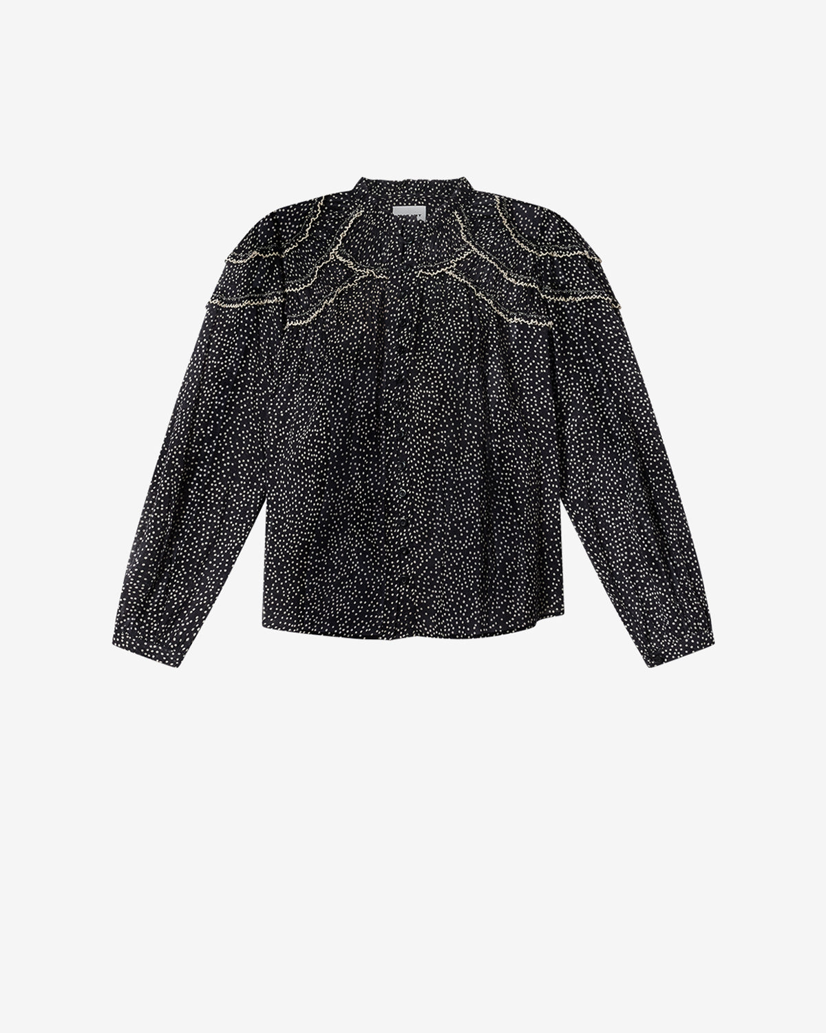 Isabel Marant Christa blouse coton pois noir écru