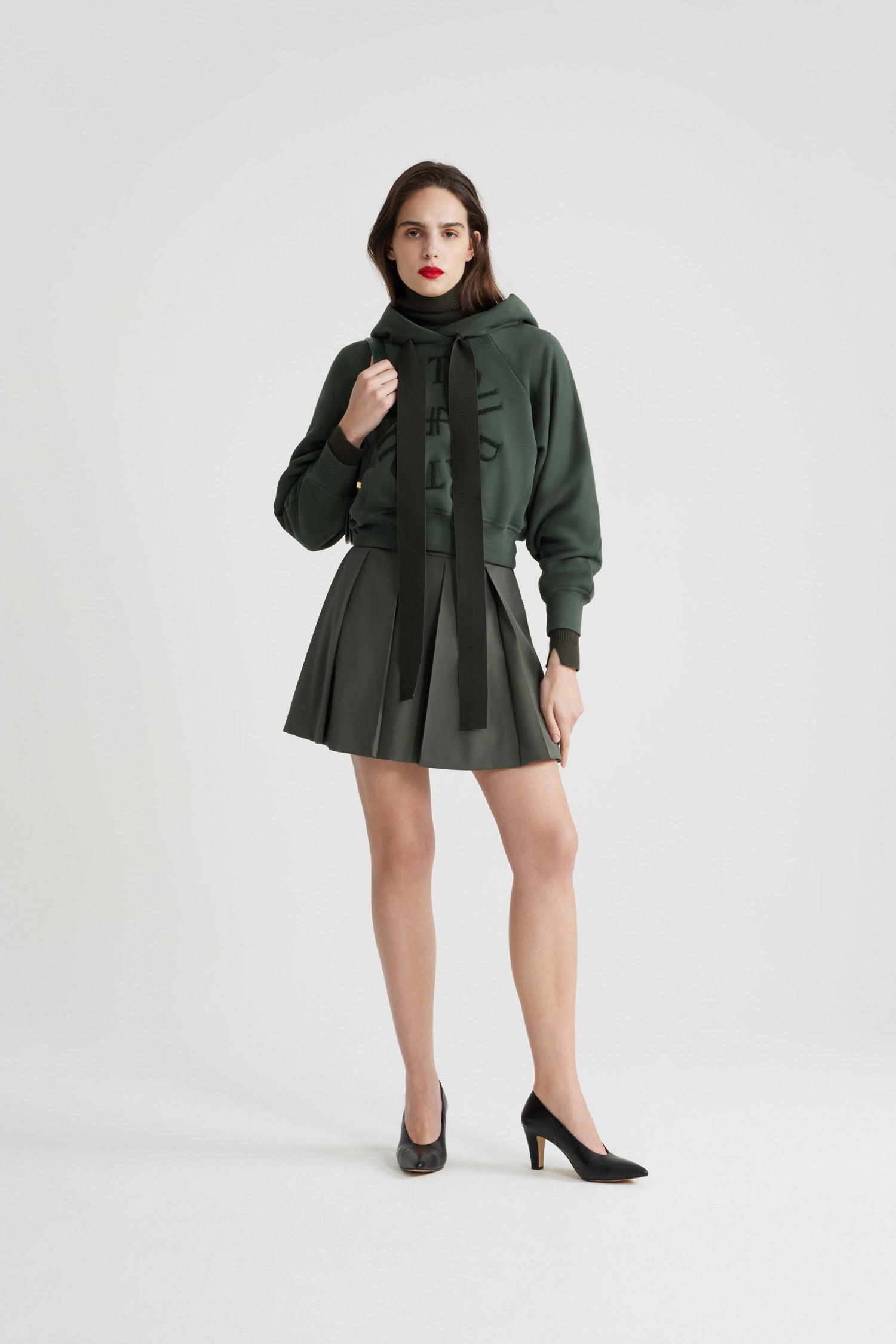 Patou JE069 hoodie sweat capuche kaki coton bio