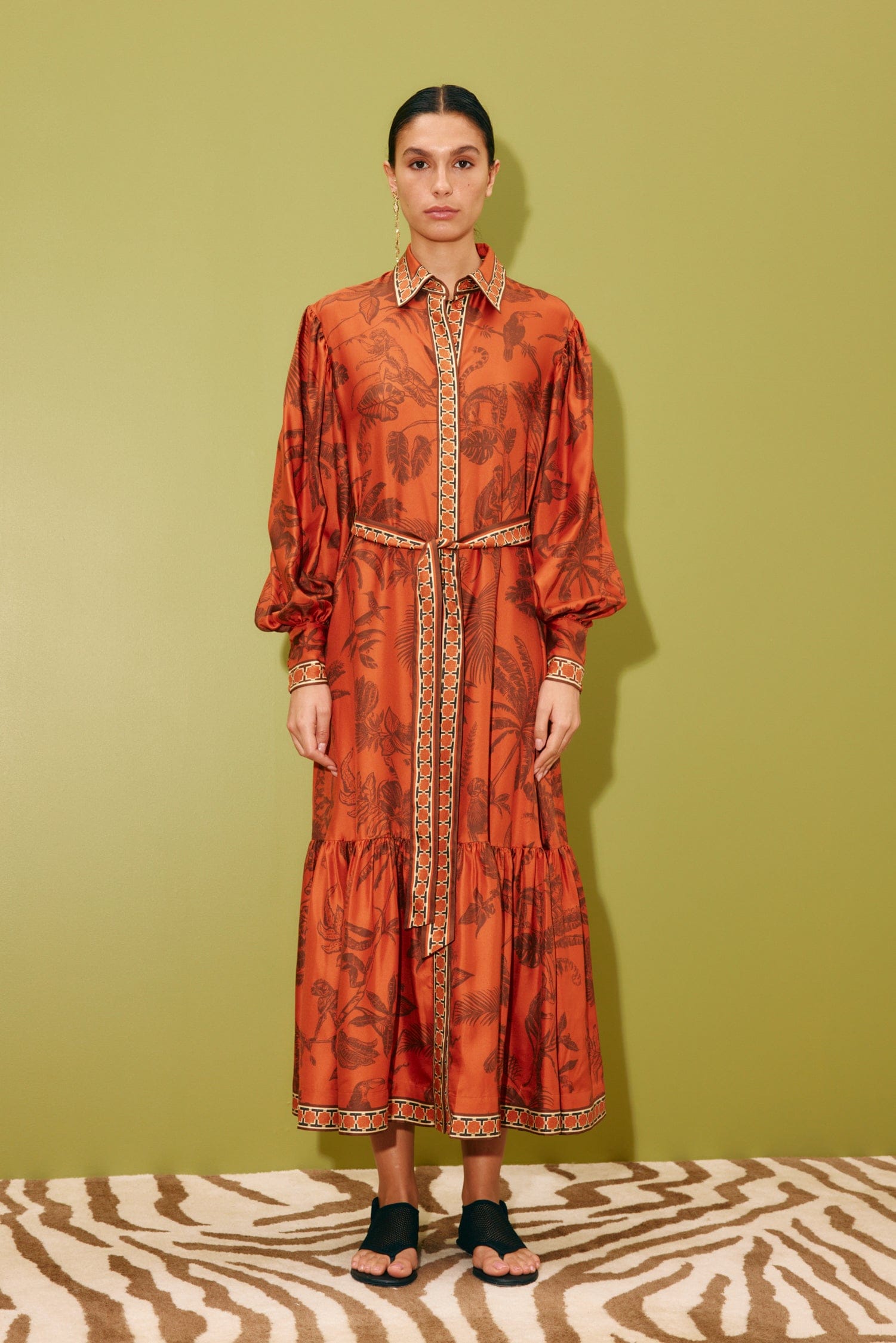 Alemaïs Dresses Monkey Dance Silk Shirtdress robe taille 8