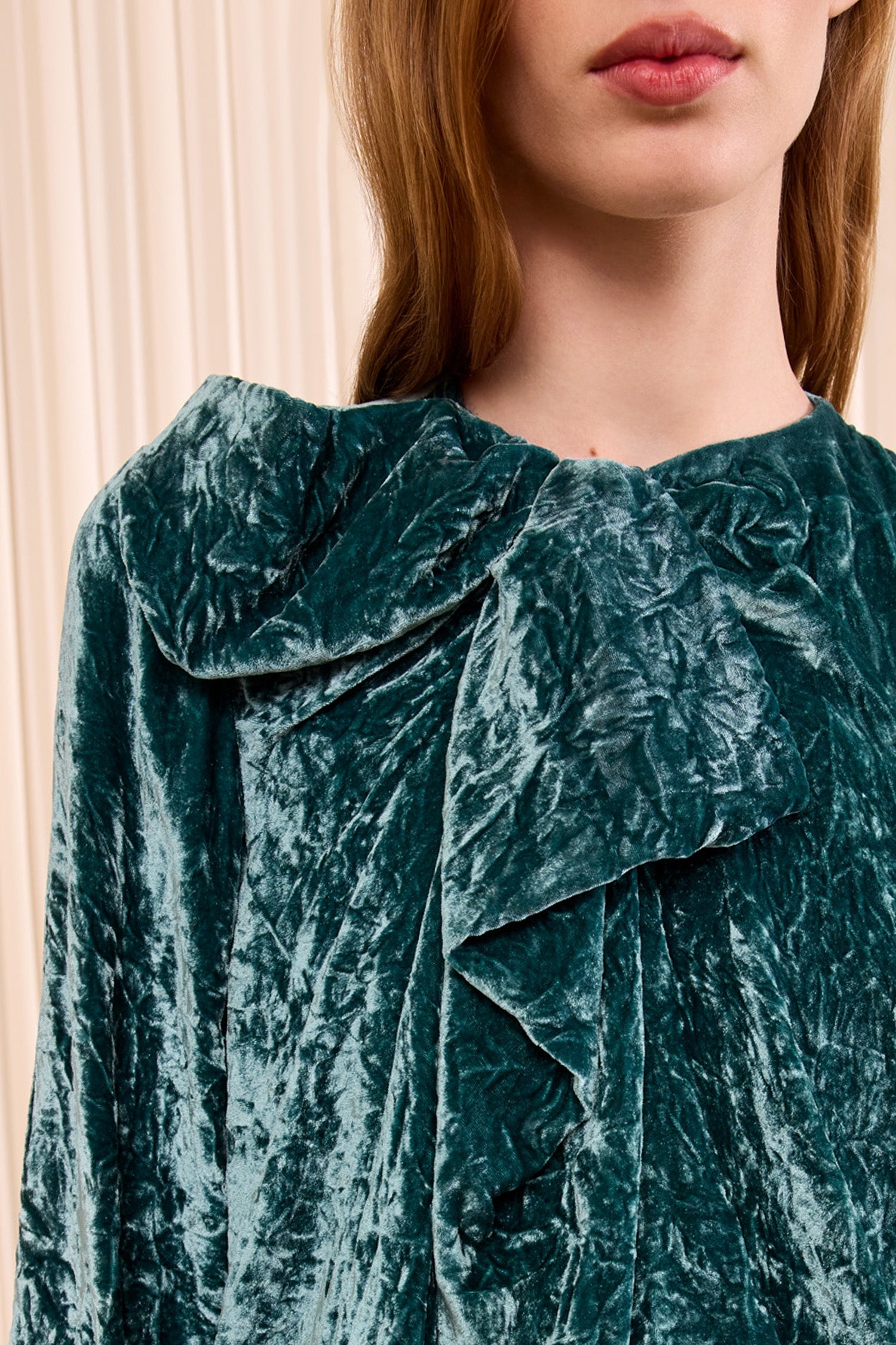 Ulla Johnson Vesa blouse velours Jadeite manches longues