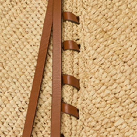Isabel Marant Tampa sac raphia naturel-cognac 40 cm