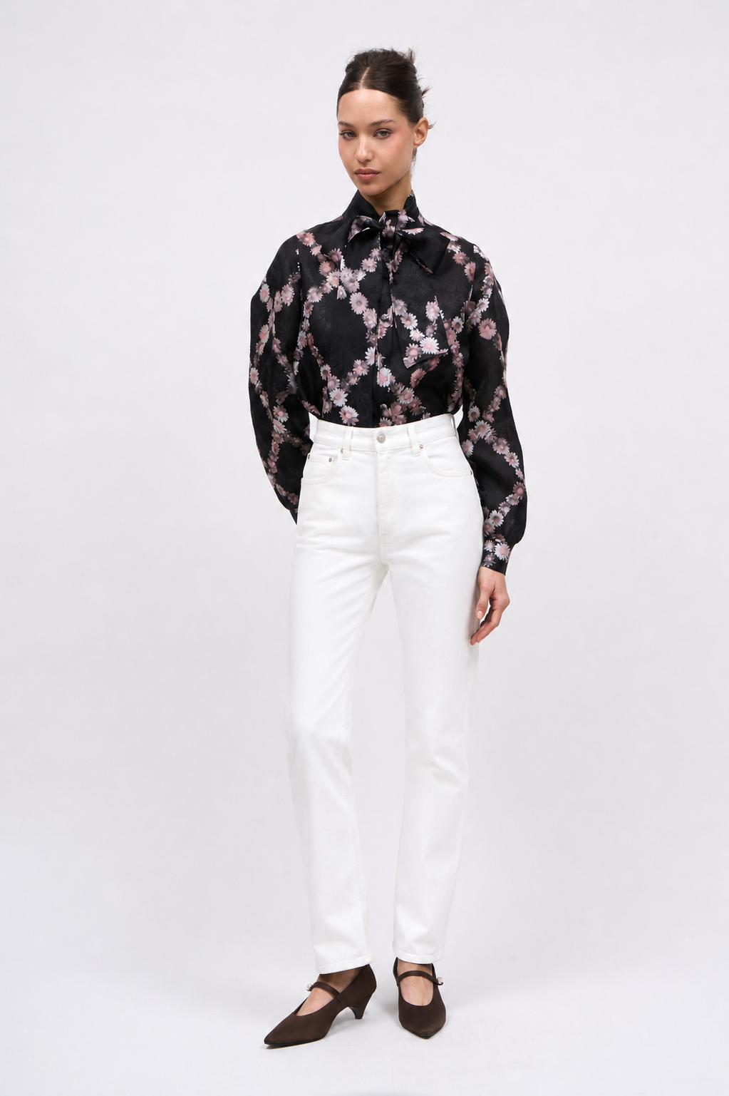 Paul & Joe Tailoring Bogan jean droit taille haute blanc coton