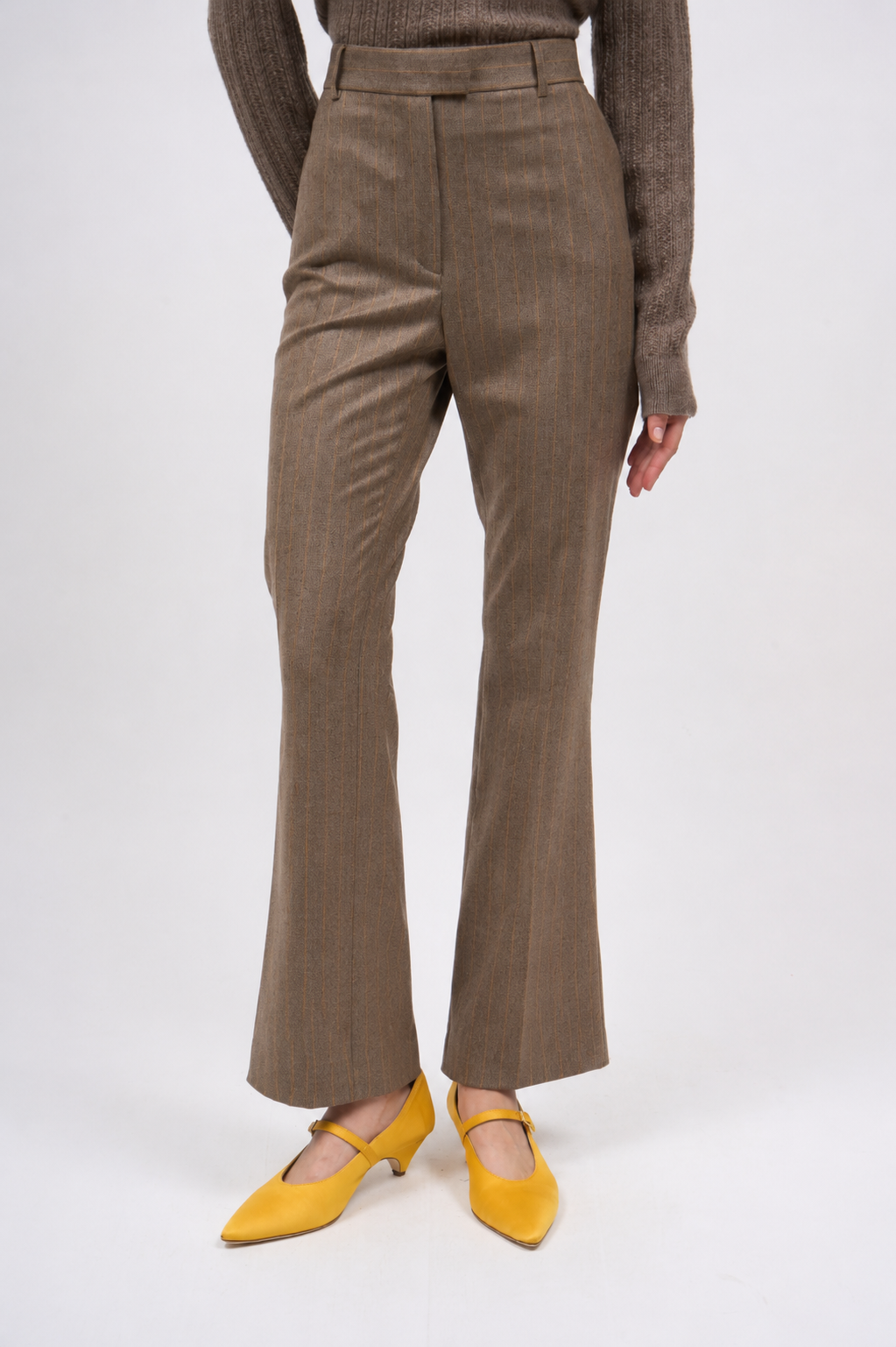 Paul & Joe Bosoleil pantalon twill rayé camel