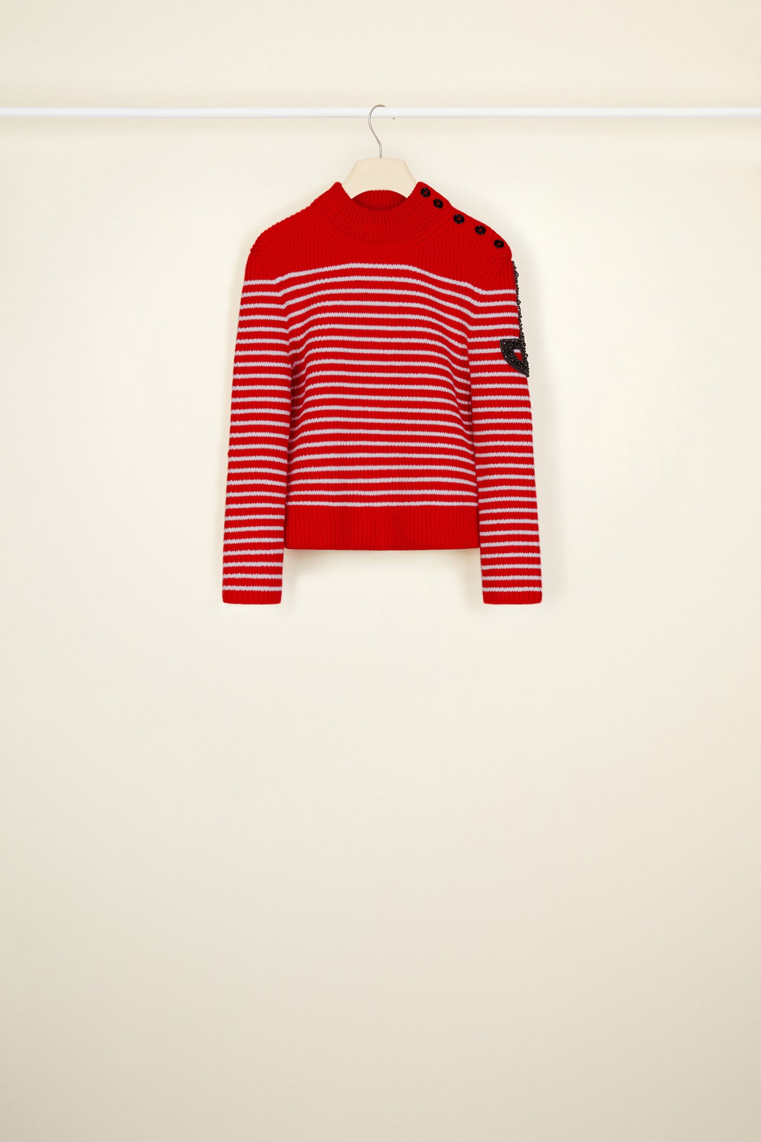 Patou KN003 pull marinière agneau poppy