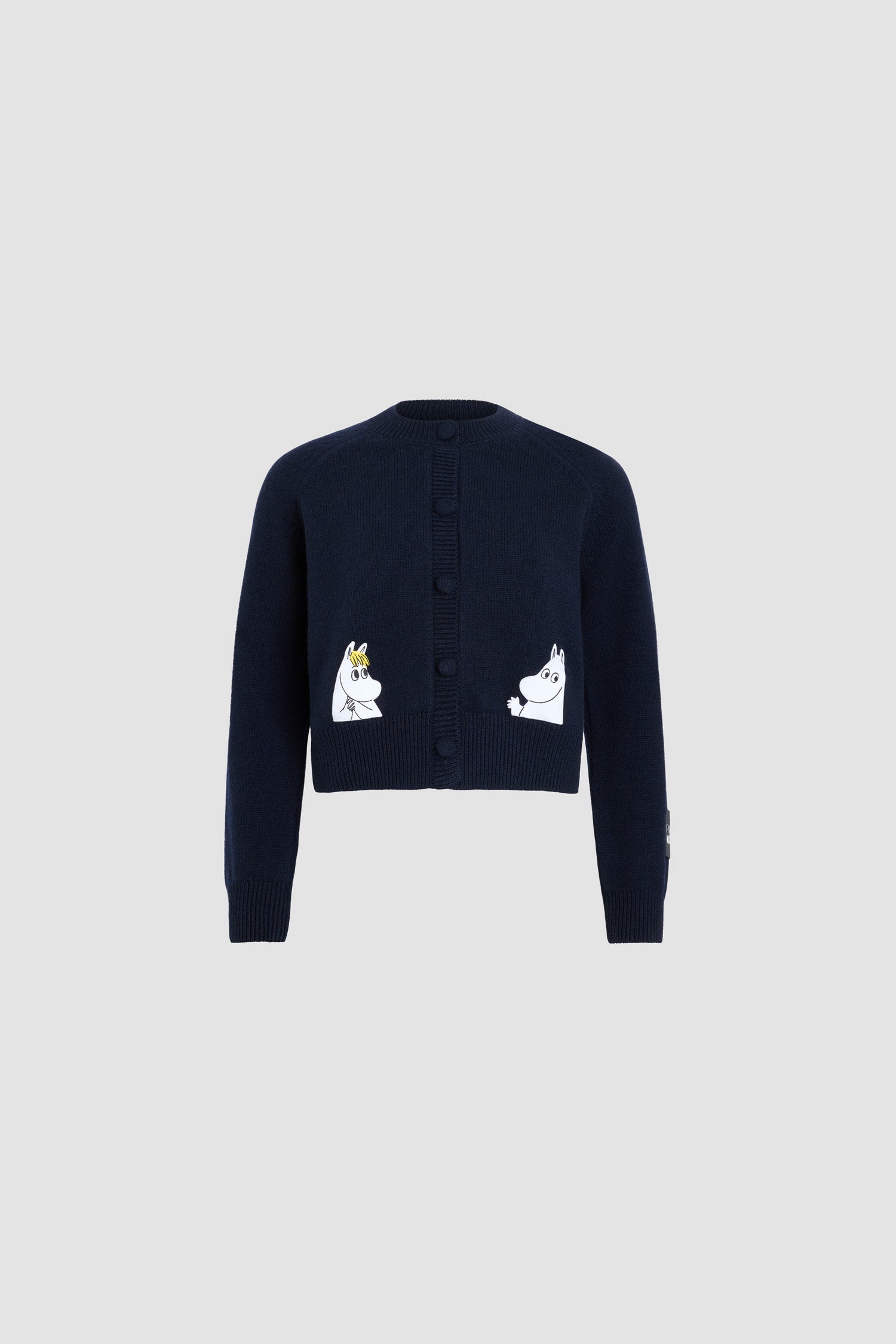 Patou KN311 cardigan Moomin bleu laine cachemire