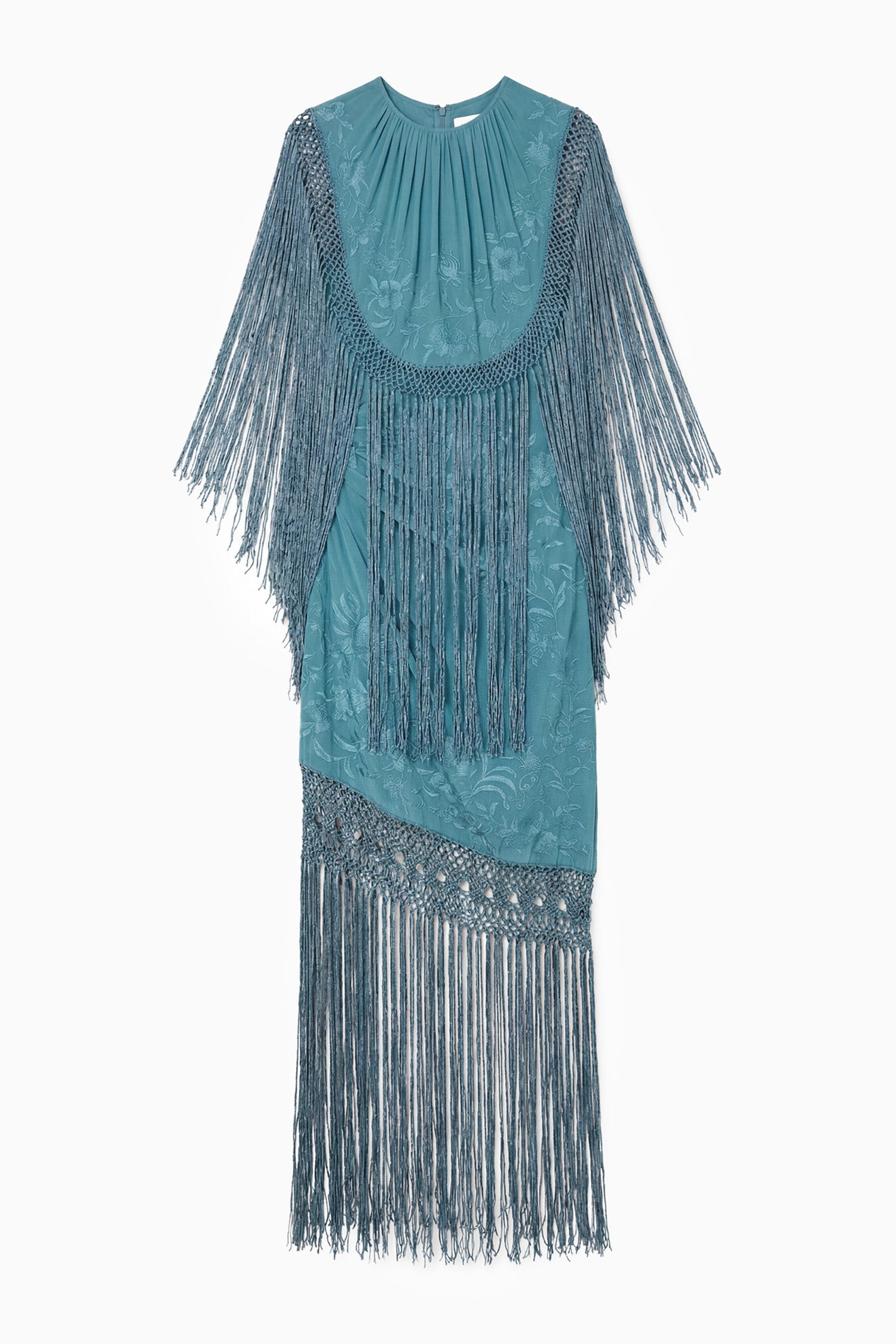 Ulla Johnson Nerine Silk Fringe Dress robe Beryl soie