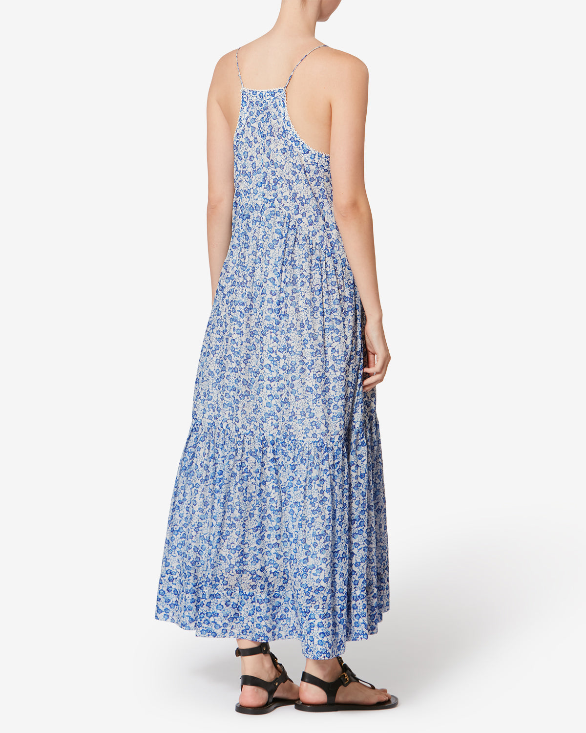 Isabel Marant Sabba robe longue bleue fleurie coton