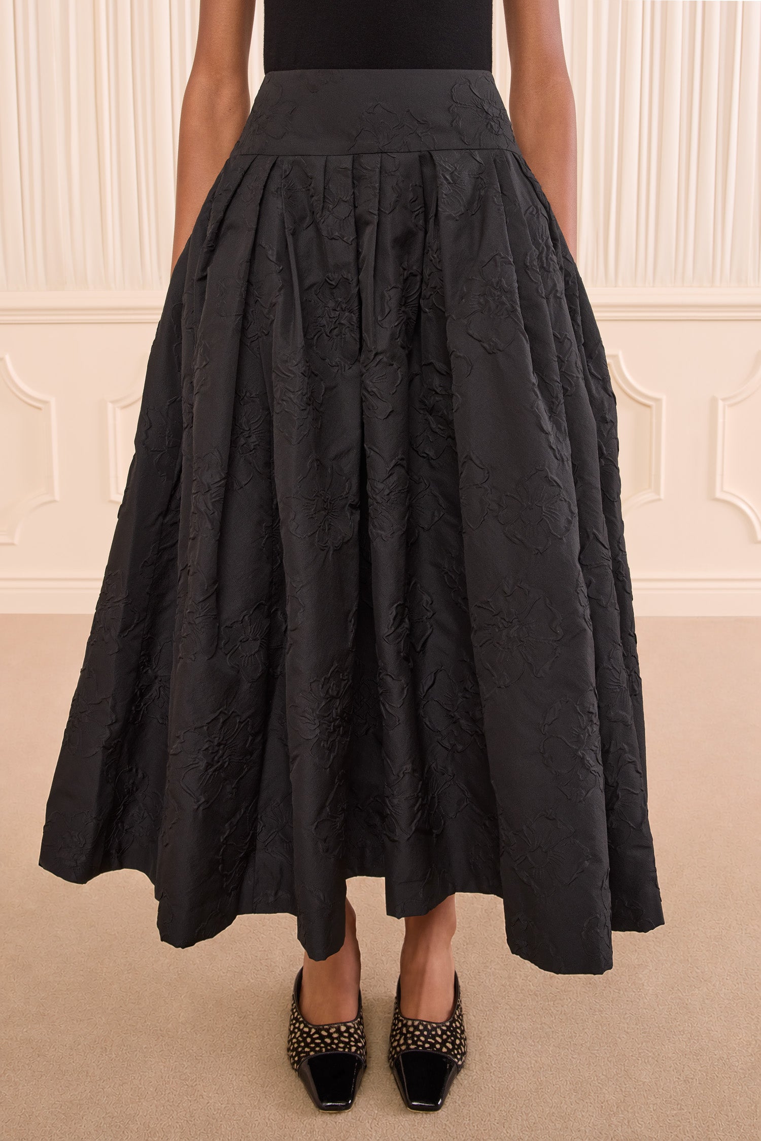 Ulla Johnson Angelique FA260327 jupe midi Noir plissée
