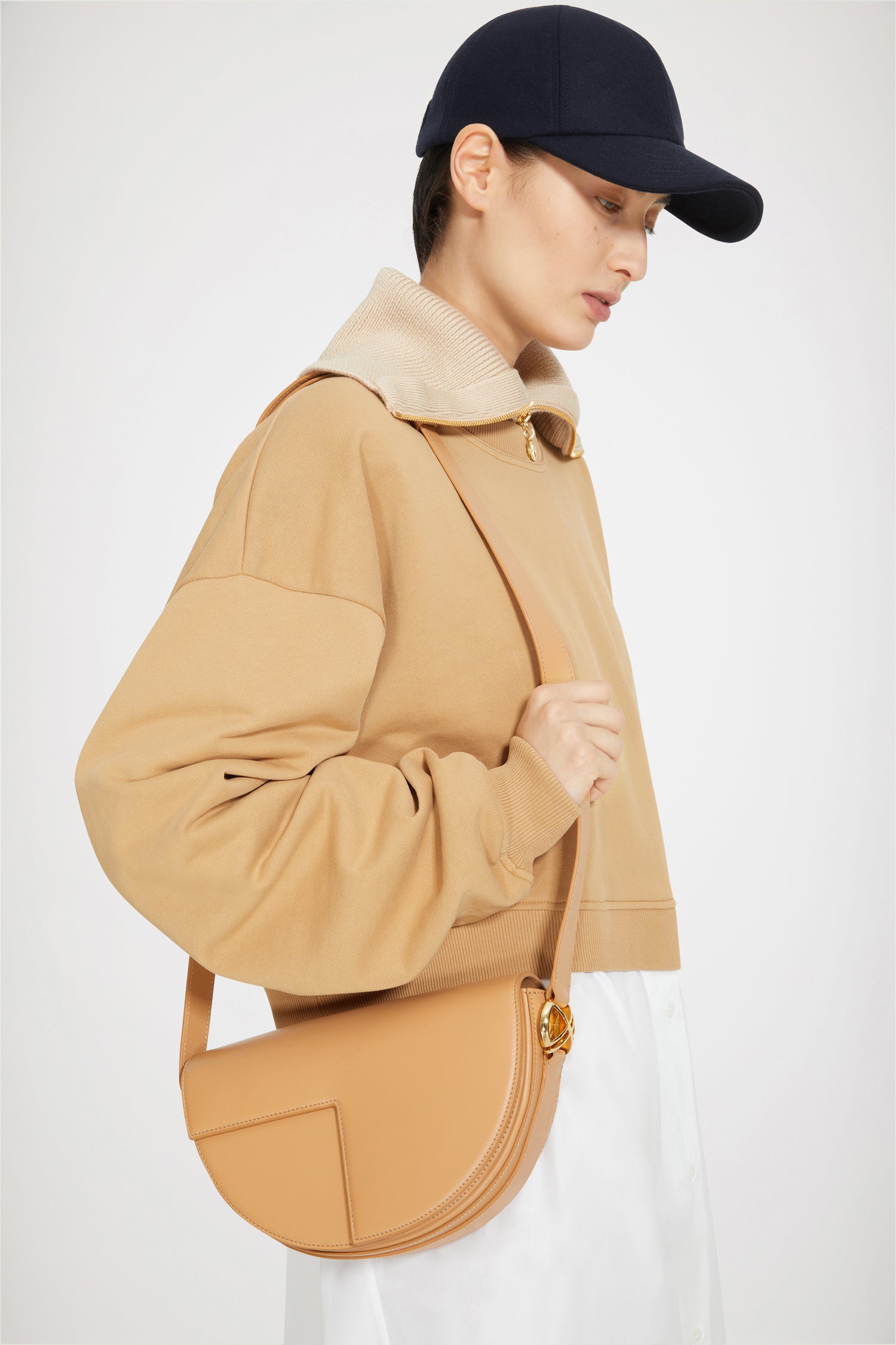 Patou JE055 robe sweat biscuit coton bio jupe popeline
