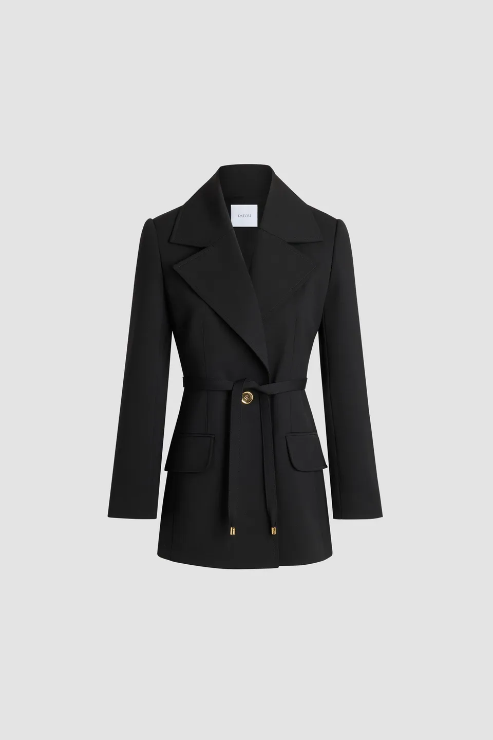 Patou JA061 Veste longue noire laine technique