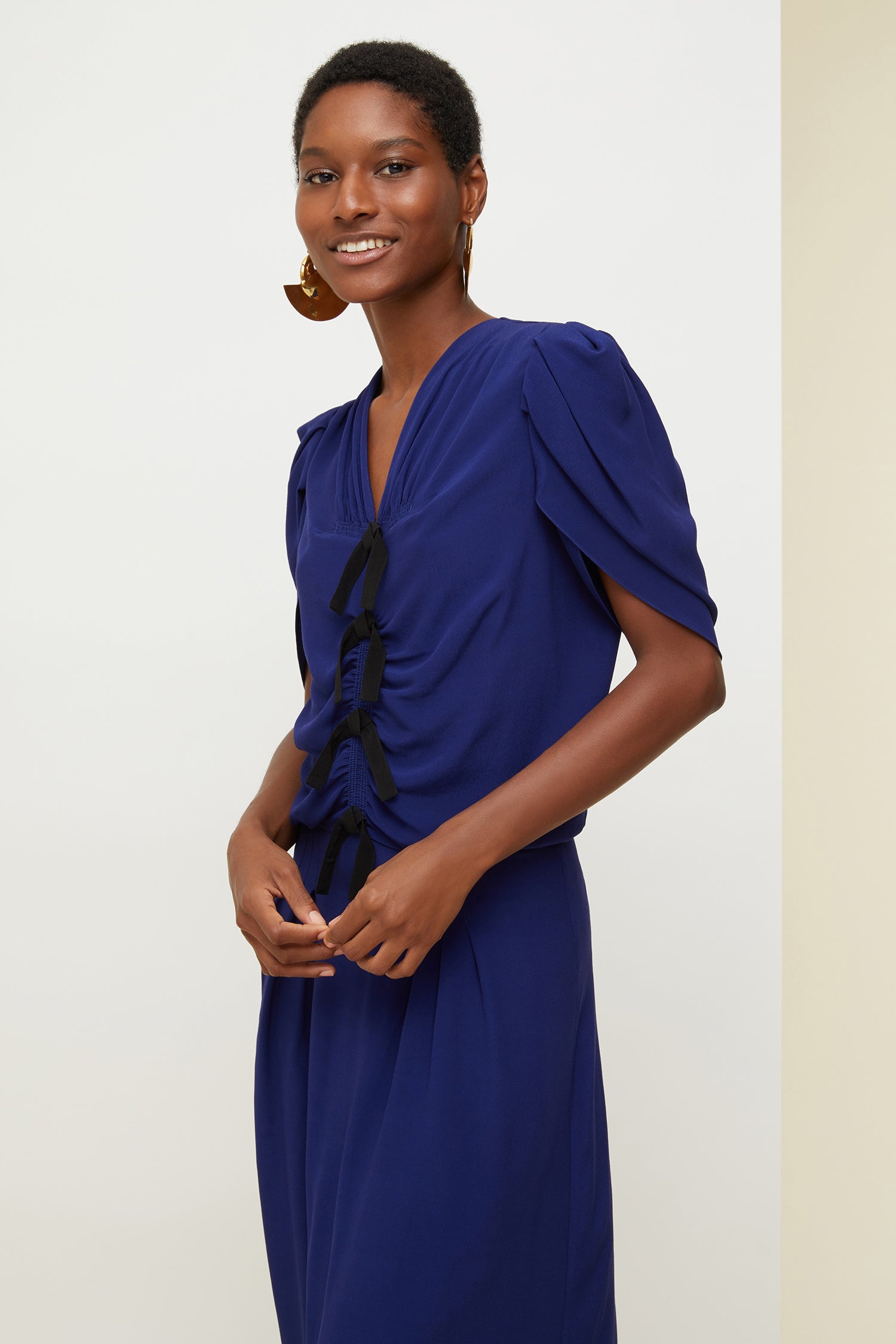 Patou P20DR0060035680B robe bleue Persian Blue viscose