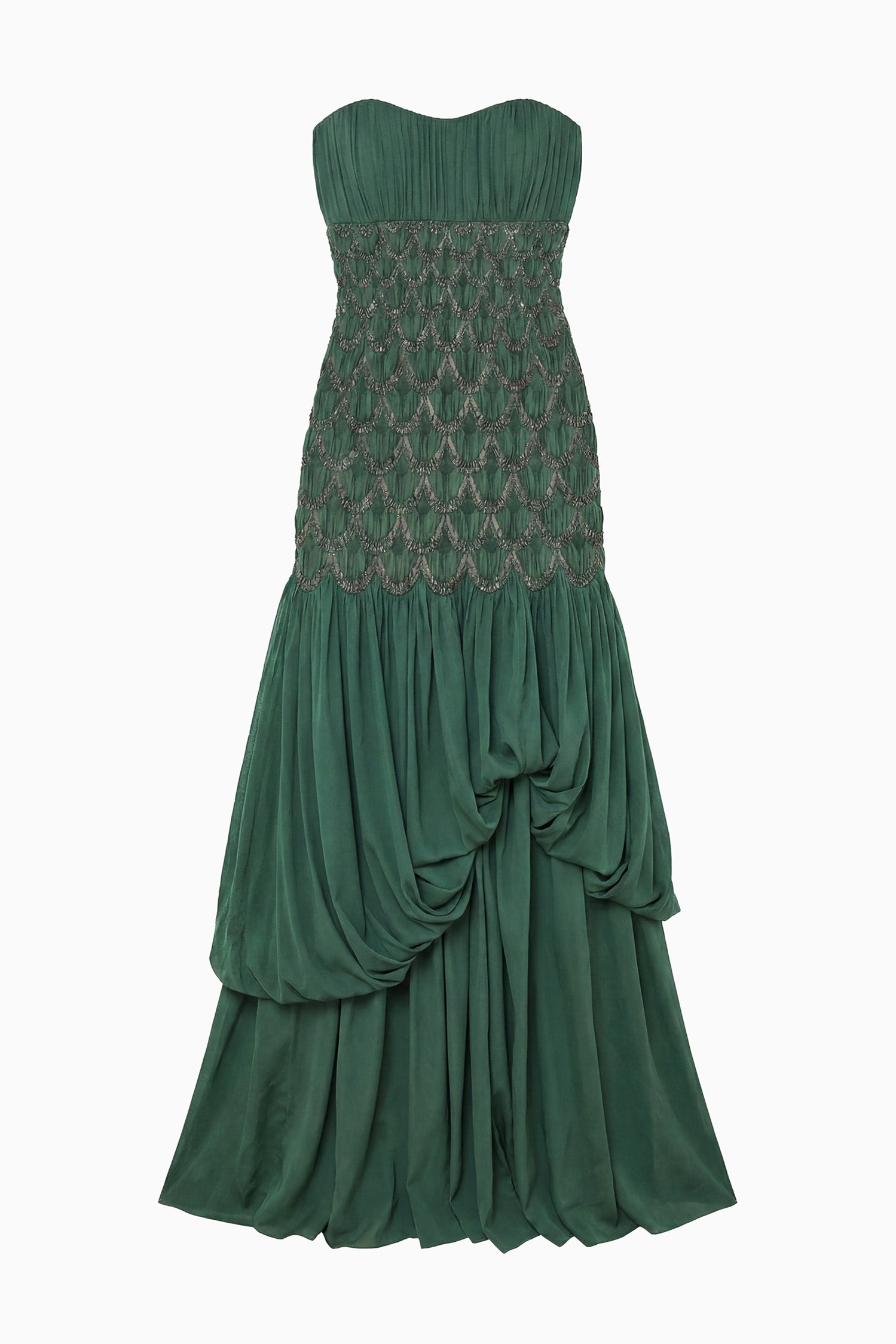 Ulla Johnson Octavine FA260153 robe longue Tourmaline verte