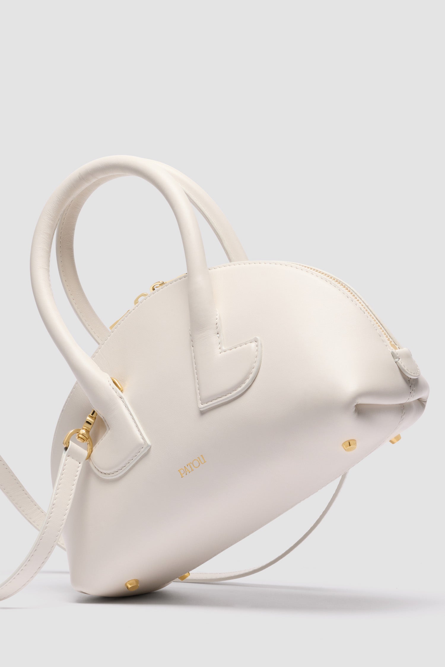 Patou P25BA0195000001W sac bowling blanc cuir