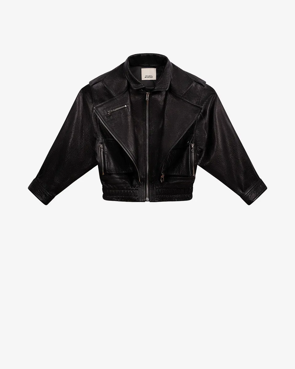 Isabel Marant Aneli veste cuir noir agneau courte