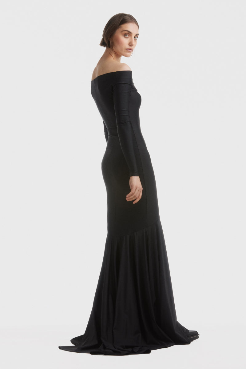ATU Body Couture Off Shoulders robe longue manches longues