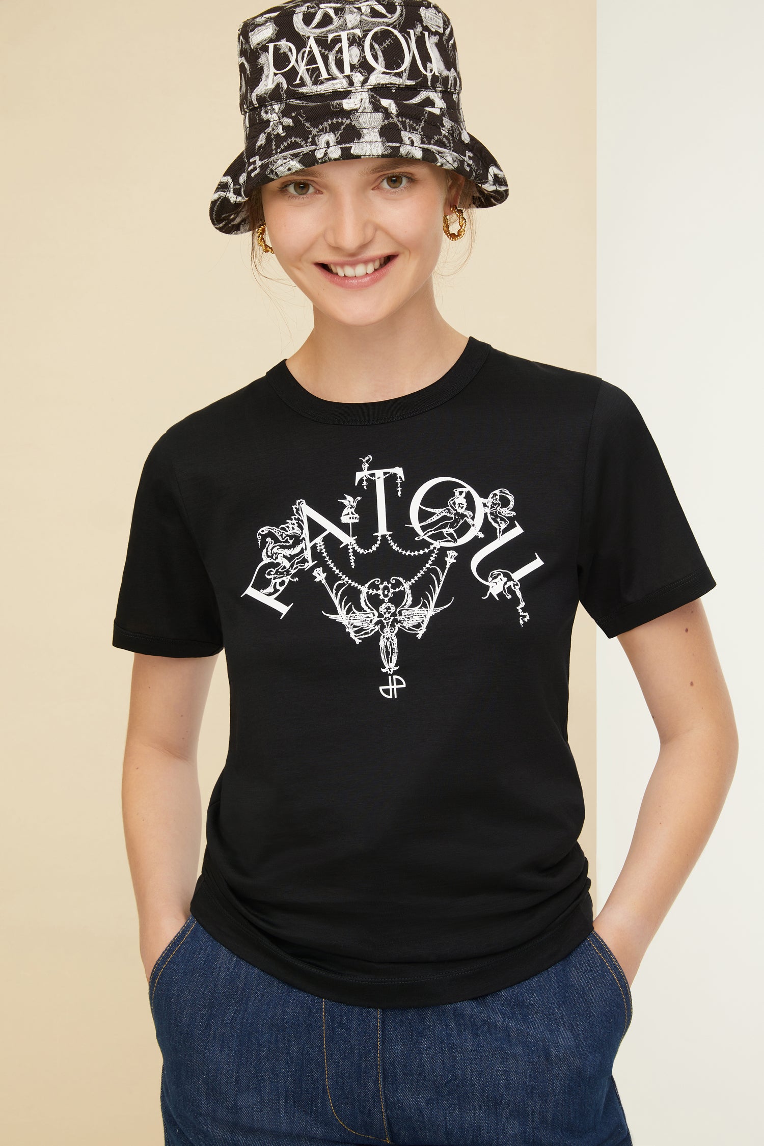 Patou P22JE0449999999B t-shirt coton bio noir
