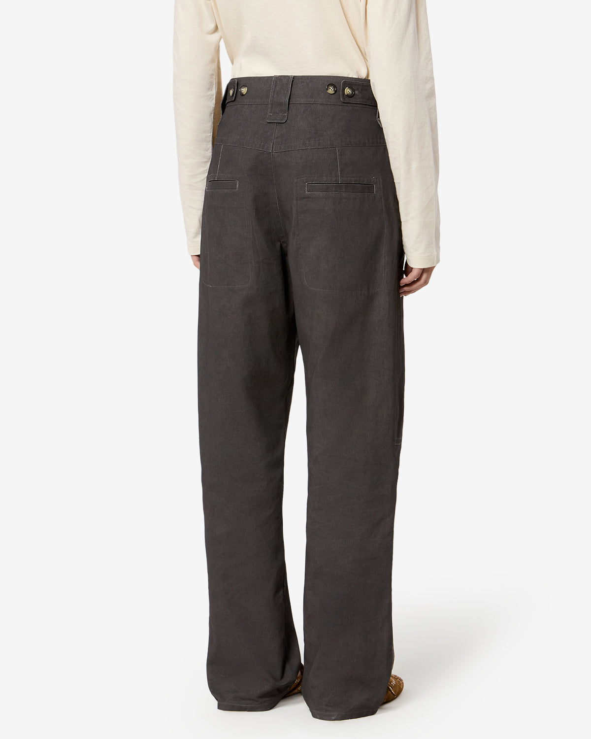 Isabel Marant Rhil pantalon sergé coton café