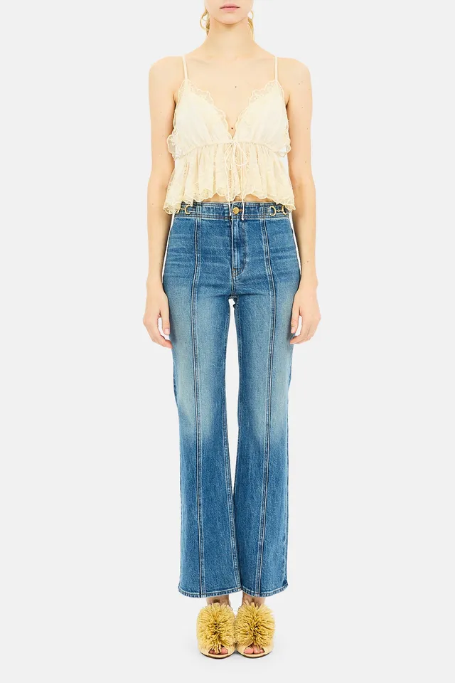 Ulla Johnson Elora caraco dentelle Pearl bretelles fines